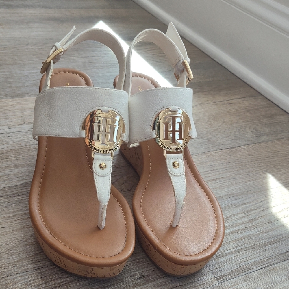 Tommy Hilfiger Women's White Wedge Sandals